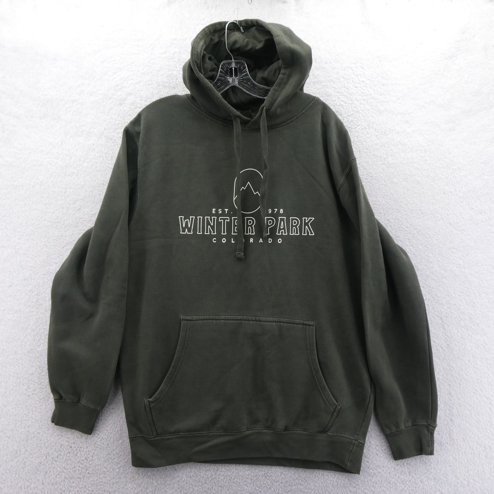 Ouray Hoodie Women Large Winter Park Colorado Green Graphic Cotton Sweatshirt